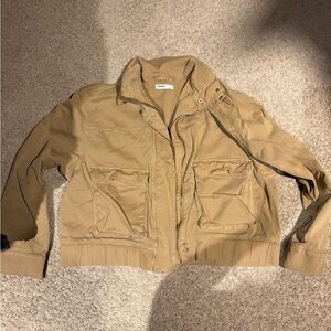 Tan cropped oversized jacket
